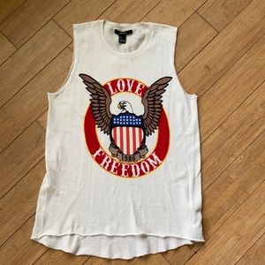 Forever 21 patriotic Eagle tank top new with tags size small